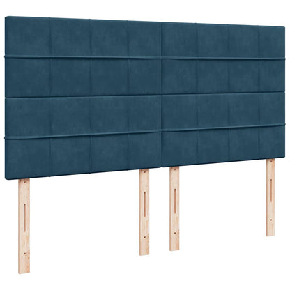 vidaXL Ottoman-Bett mit Matratzen Dunkelblau 160x200 cm Samt