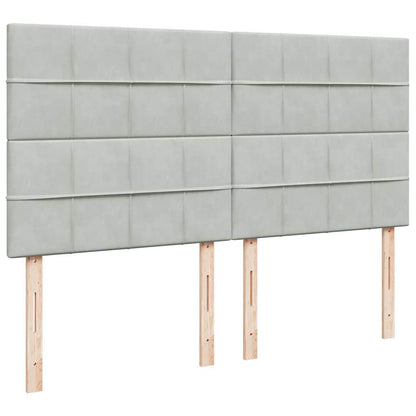 vidaXL Lit coffre avec matelas Gris clair 200x200 cm Velours
