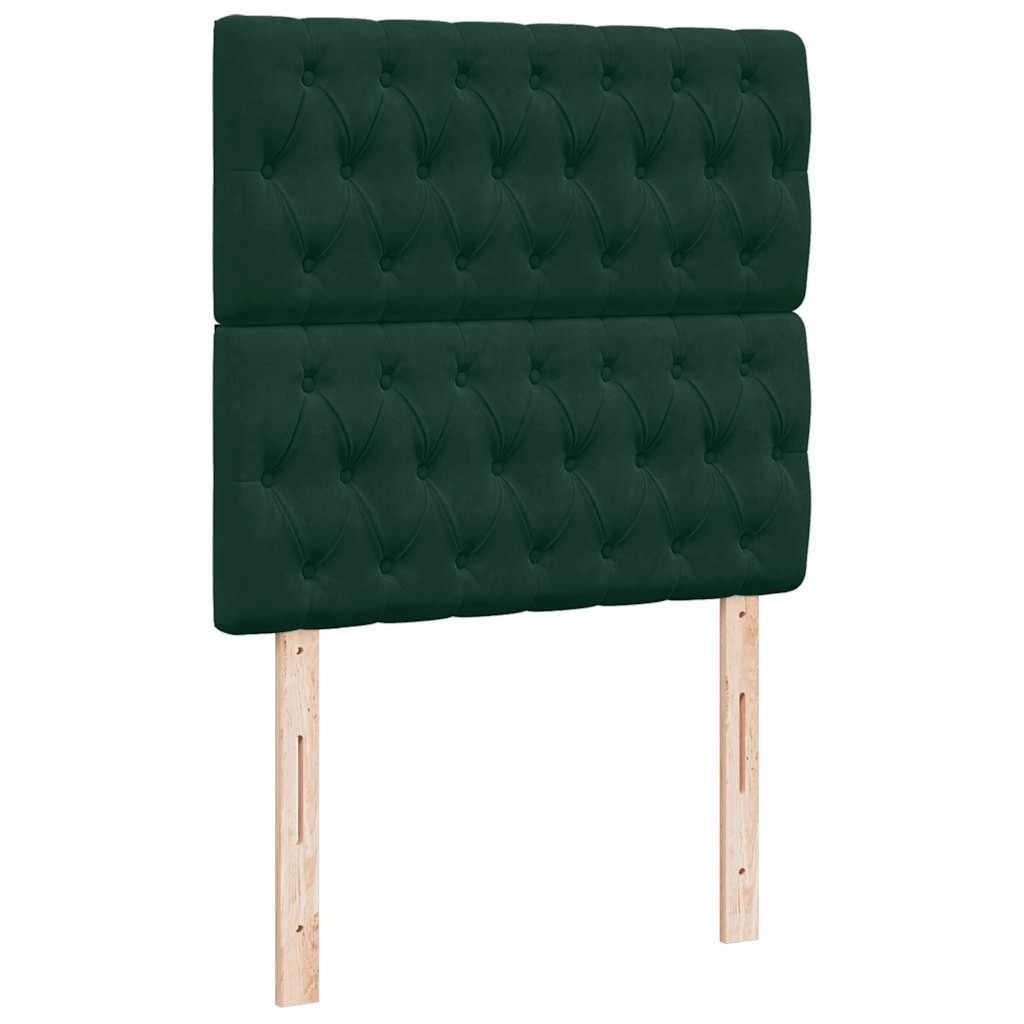 vidaXL Lit ottoman avec matelas vert foncé 90x190 cm velours