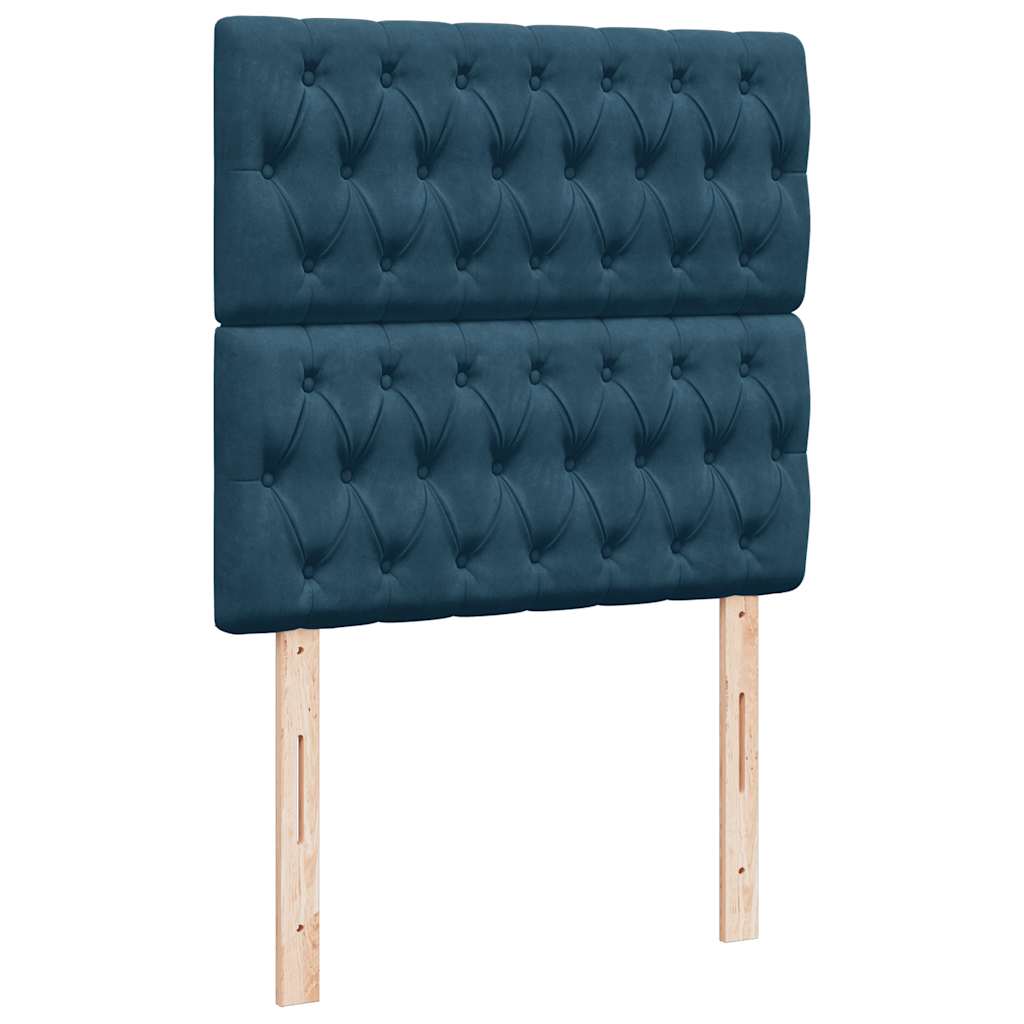 vidaXL Ottoman-Bett mit Matratzen Dunkelblau 90x190 cm Samt