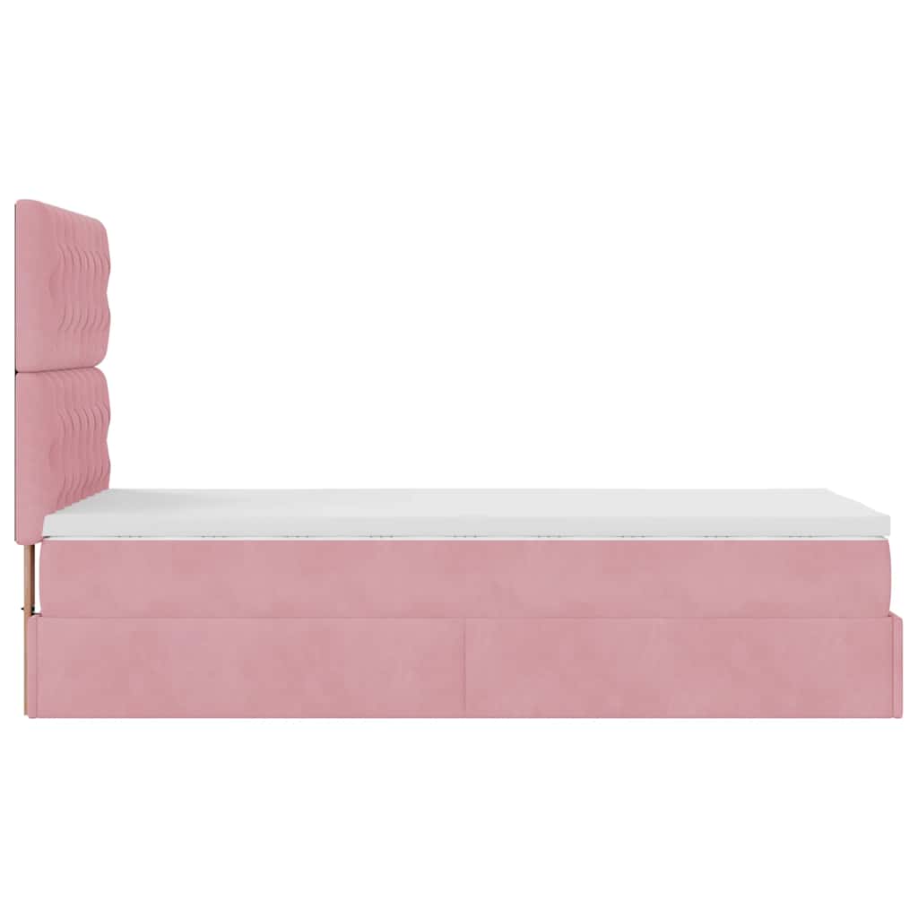vidaXL Lit ottoman avec matelas Rose 90x190 cm Velours