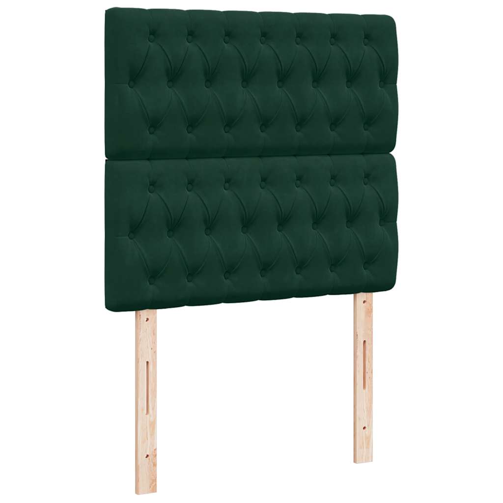 vidaXL Ottoman-Bett mit Matratzen Dunkelgrün 90x200 cm Samt