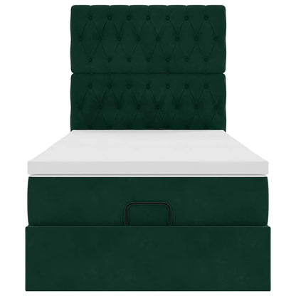 vidaXL Lit banquette avec matelas Vert foncé 100x200 cm Velours