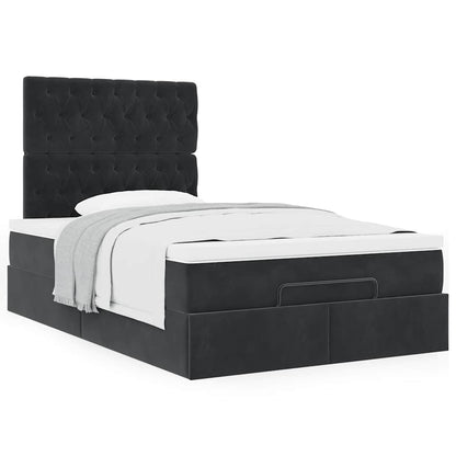 vidaXL Ottoman-Bett mit Matratzen Schwarz 120x190 cm Samt