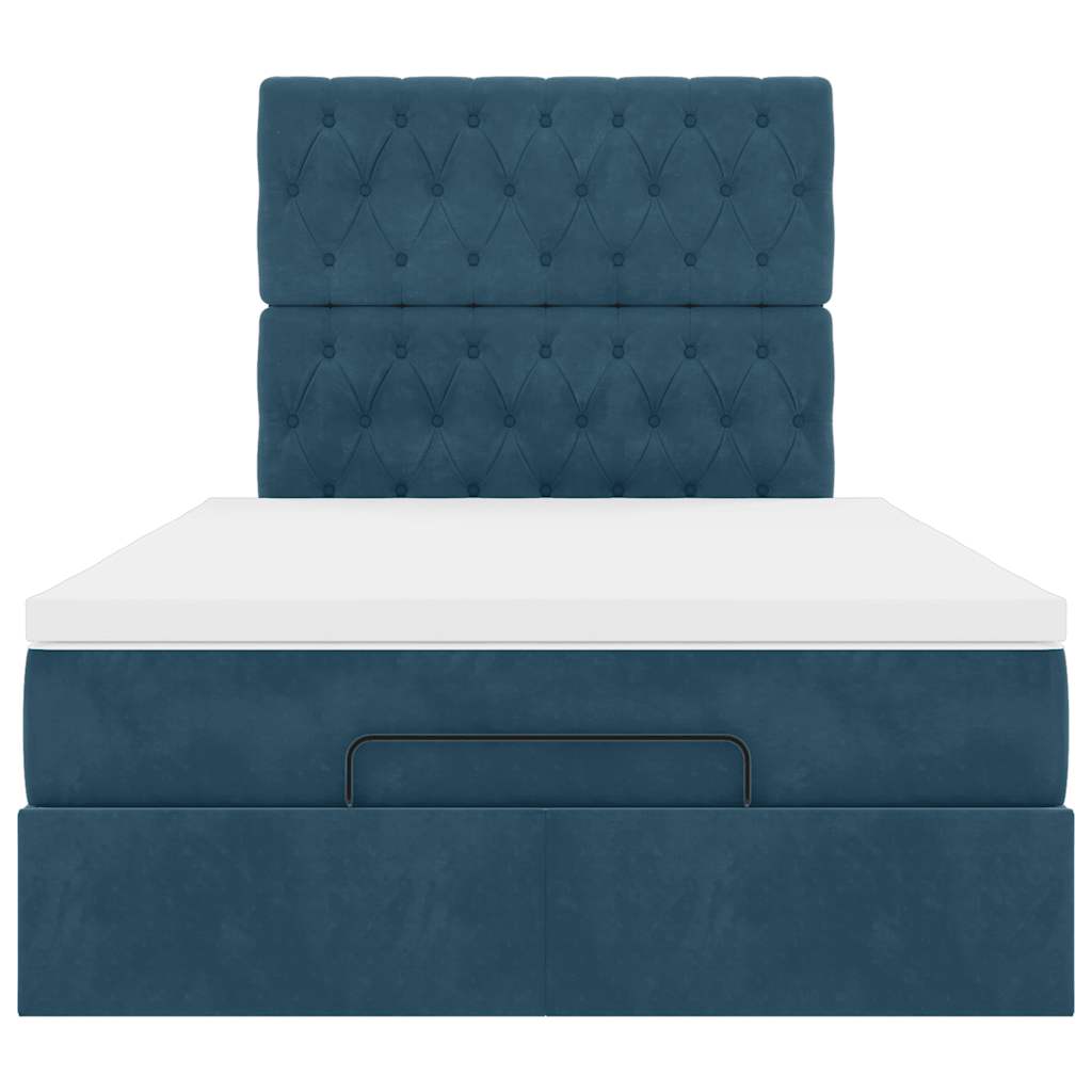 vidaXL Ottoman-Bett mit Matratzen Dunkelblau 120x190 cm Samt