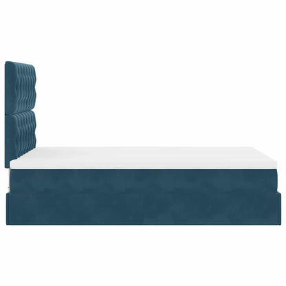 vidaXL Ottoman-Bett mit Matratzen Dunkelblau 120x190 cm Samt