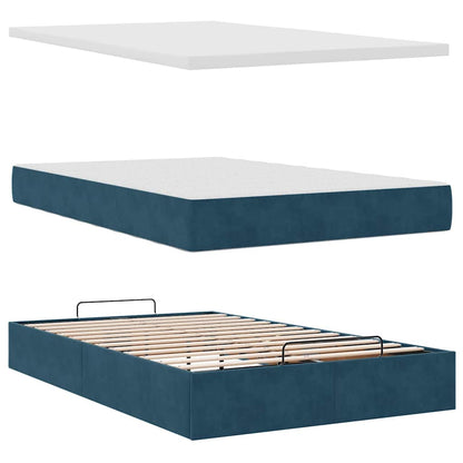 vidaXL Ottoman-Bett mit Matratzen Dunkelblau 120x190 cm Samt