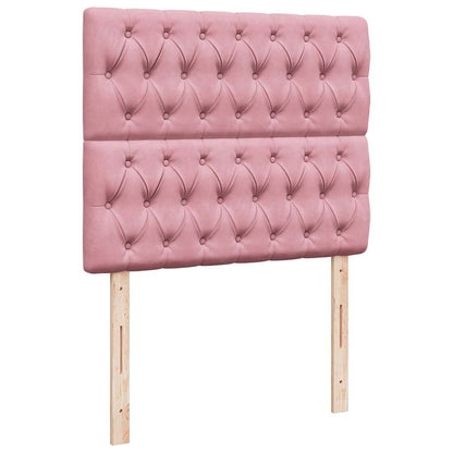vidaXL Ottoman-Bett mit Matratzen Rosa 120x190 cm Samt