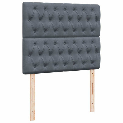 vidaXL Ottoman-Bett mit Matratzen Dunkelgrau 120x200 cm Samt