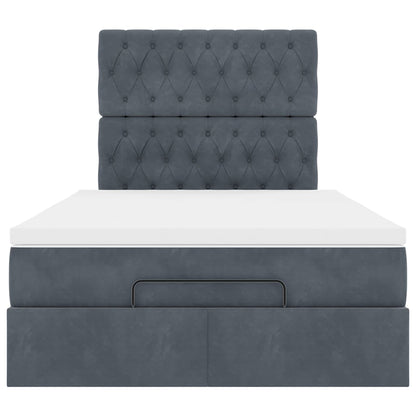 vidaXL Ottoman-Bett mit Matratzen Dunkelgrau 120x200 cm Samt