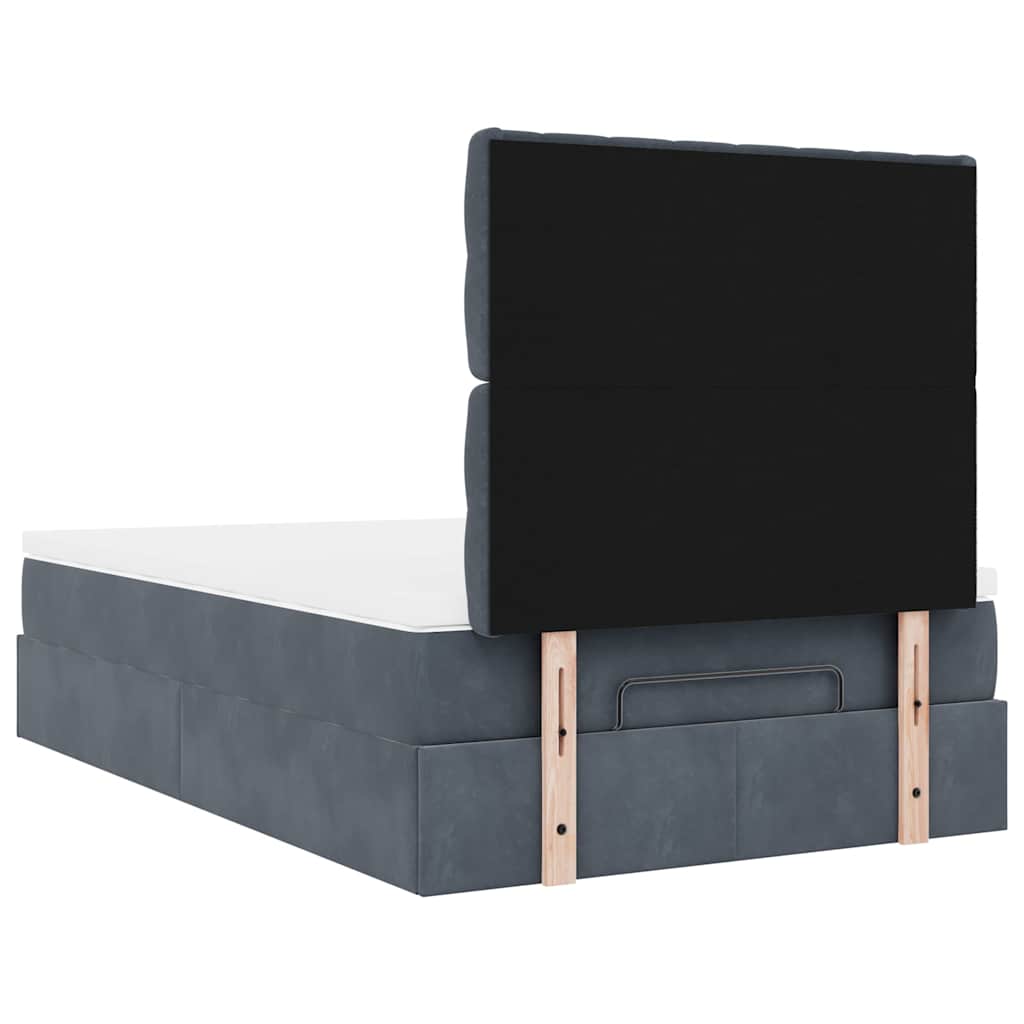 vidaXL Ottoman-Bett mit Matratzen Dunkelgrau 120x200 cm Samt