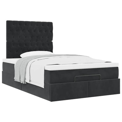 vidaXL Ottoman-Bett mit Matratzen Schwarz 120x200 cm Samt