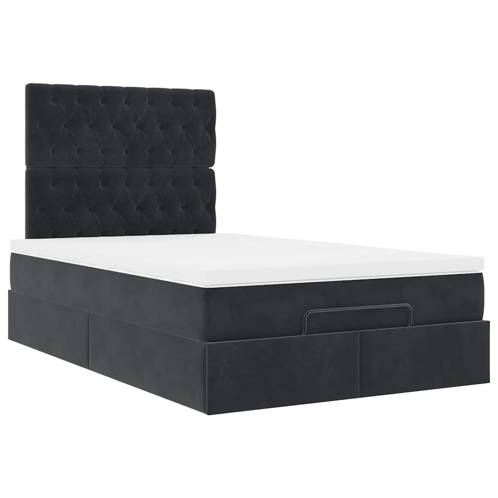 vidaXL Ottoman-Bett mit Matratzen Schwarz 120x200 cm Samt