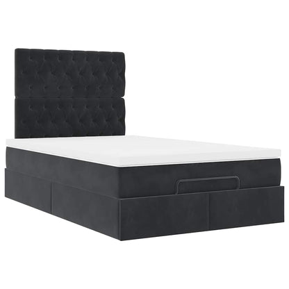 vidaXL Ottoman-Bett mit Matratzen Schwarz 120x200 cm Samt