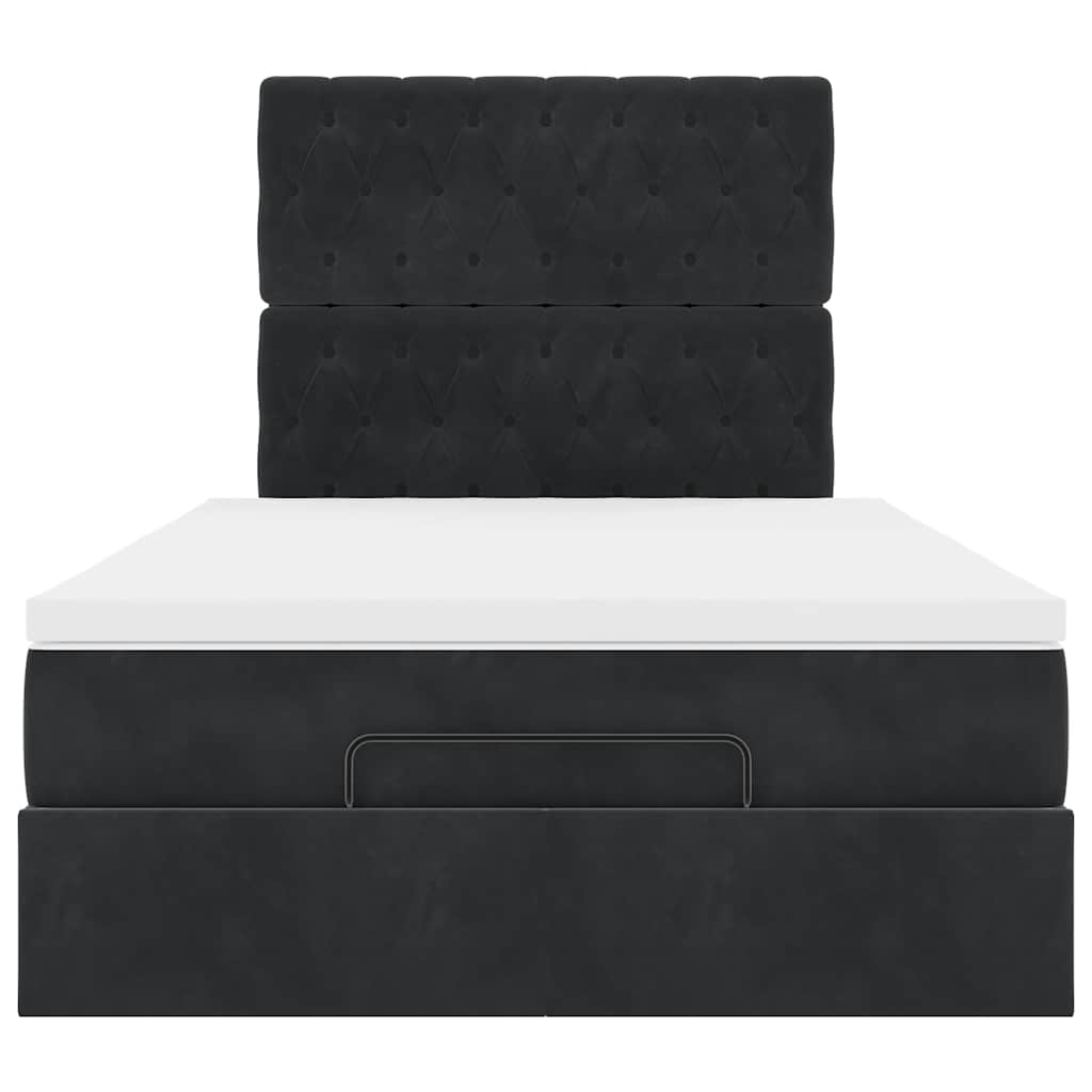vidaXL Ottoman-Bett mit Matratzen Schwarz 120x200 cm Samt