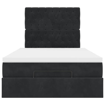 vidaXL Ottoman-Bett mit Matratzen Schwarz 120x200 cm Samt