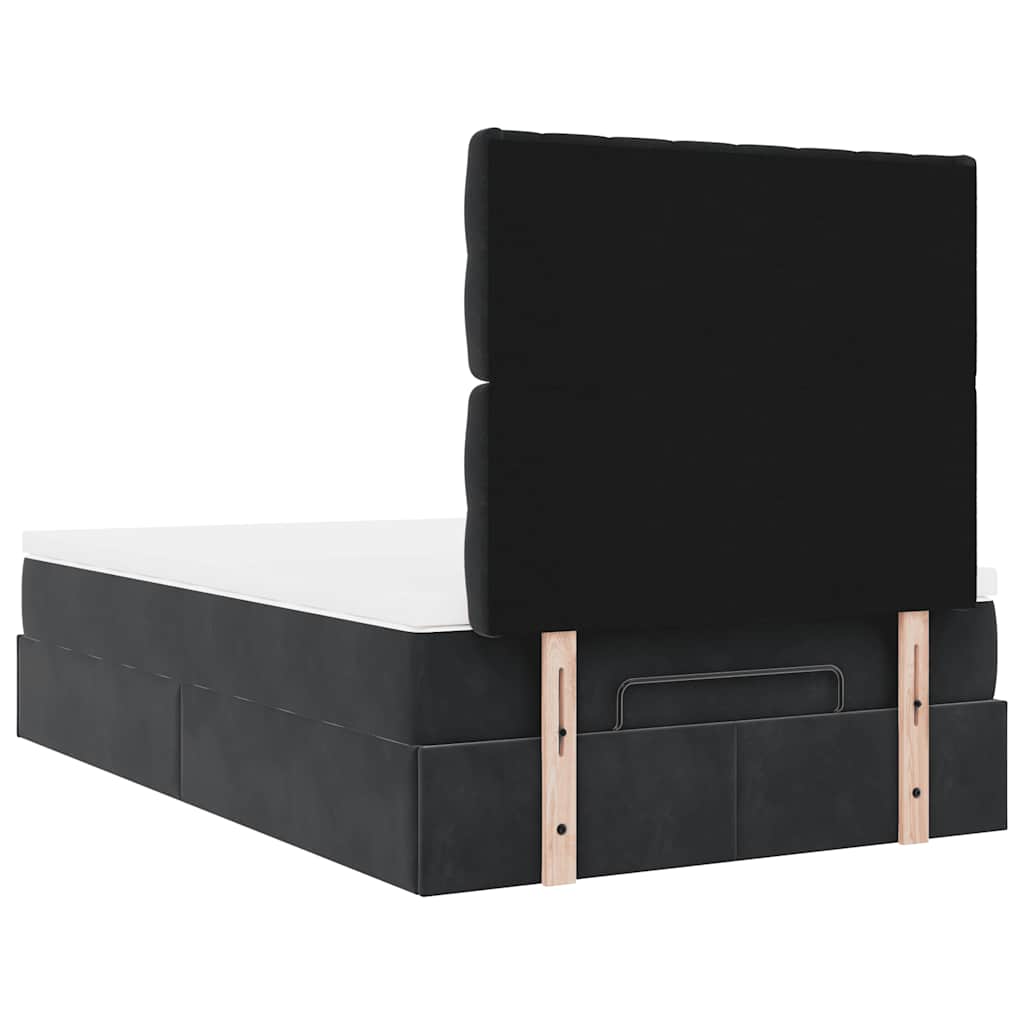 vidaXL Ottoman-Bett mit Matratzen Schwarz 120x200 cm Samt