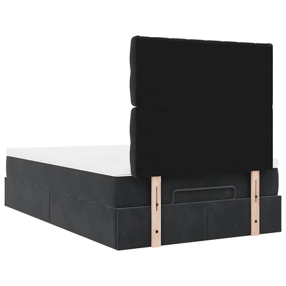 vidaXL Ottoman-Bett mit Matratzen Schwarz 120x200 cm Samt