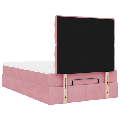vidaXL Ottoman-Bett mit Matratzen Rosa 120x200 cm Samt