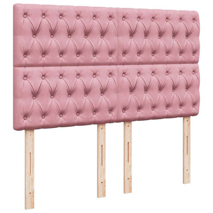 vidaXL Ottoman-Bett mit Matratzen Rosa 140x190 cm Samt