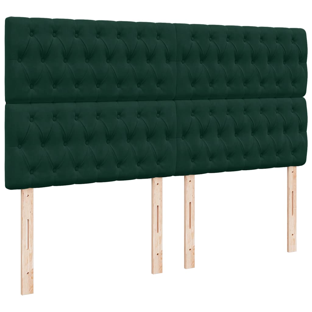 vidaXL Ottoman-Bett mit Matratzen Dunkelgrün 160x200 cm Samt