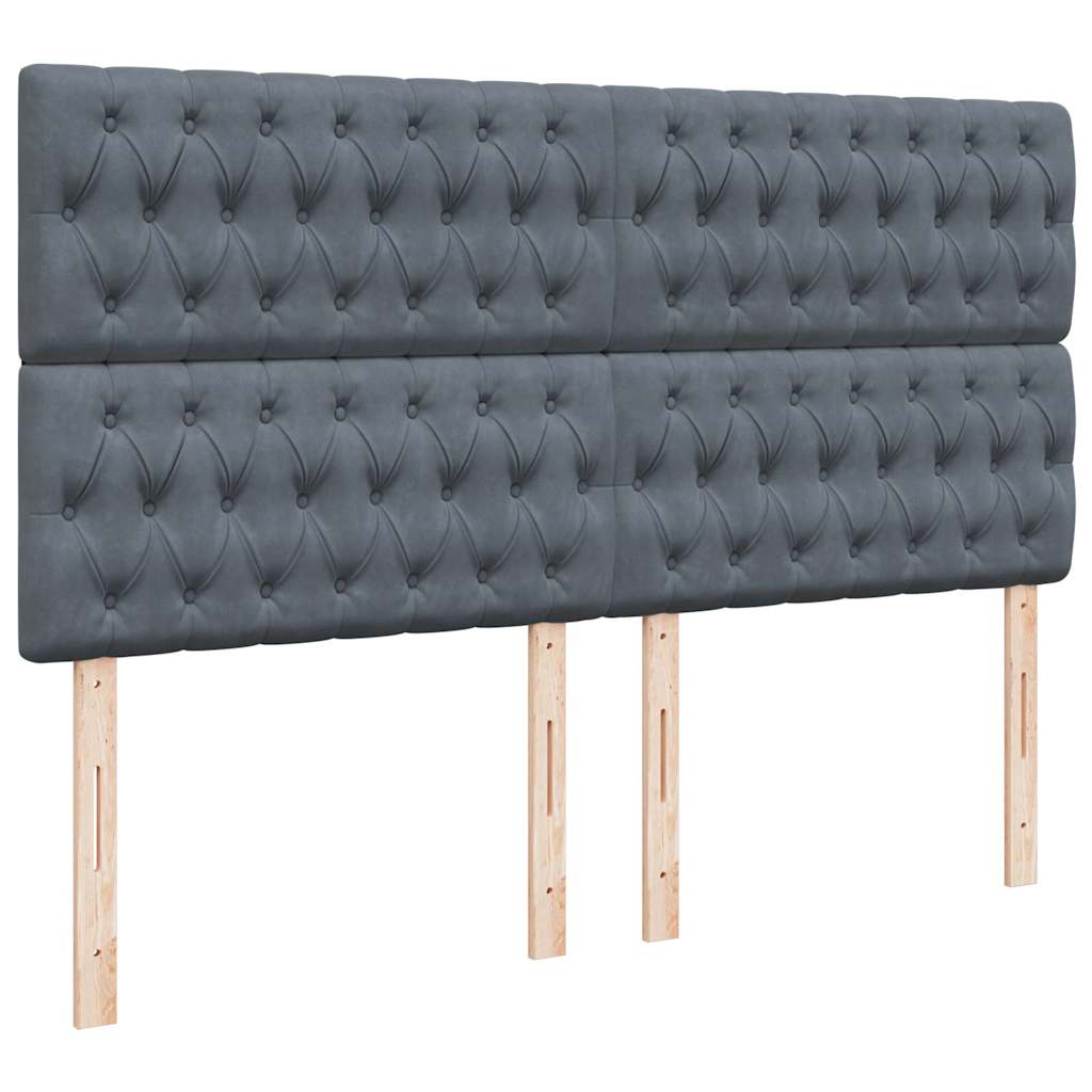 vidaXL Ottoman-Bett mit Matratzen Dunkelgrau 180x200 cm Samt