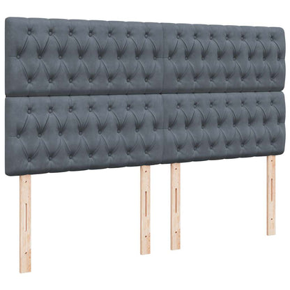 vidaXL Ottoman-Bett mit Matratzen Dunkelgrau 180x200 cm Samt
