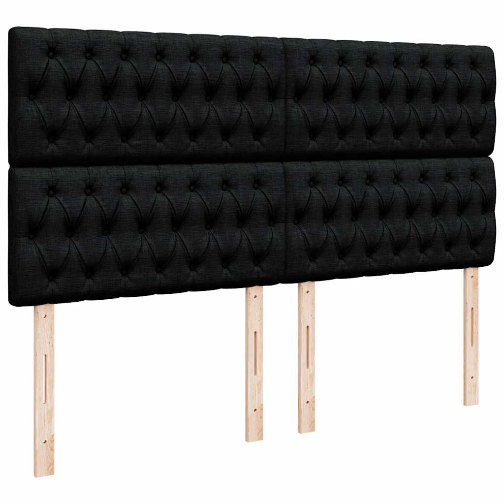 vidaXL Ottoman-Bett mit Matratzen Schwarz 180x200 cm Samt
