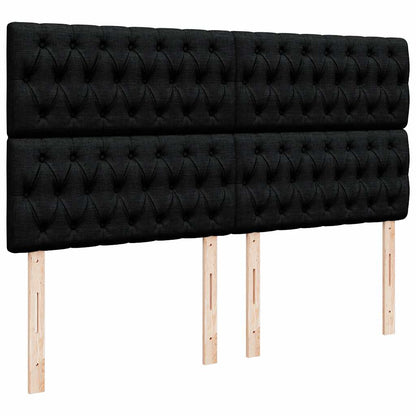 vidaXL Ottoman-Bett mit Matratzen Schwarz 180x200 cm Samt
