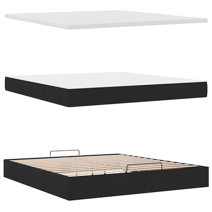 vidaXL Ottoman-Bett mit Matratzen Schwarz 180x200 cm Samt