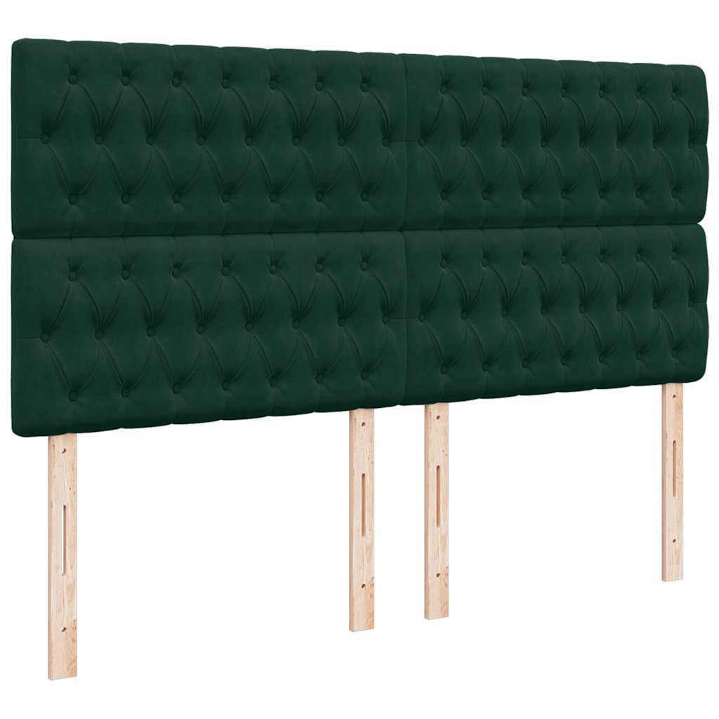 vidaXL Ottoman-Bett mit Matratzen Dunkelgrün 180x200 cm Samt