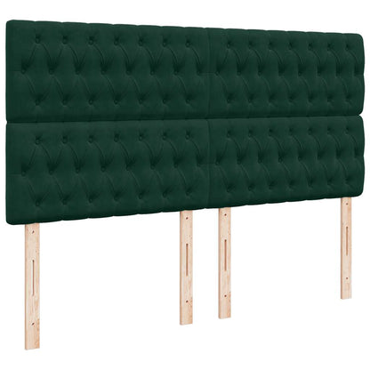 vidaXL Ottoman-Bett mit Matratzen Dunkelgrün 180x200 cm Samt