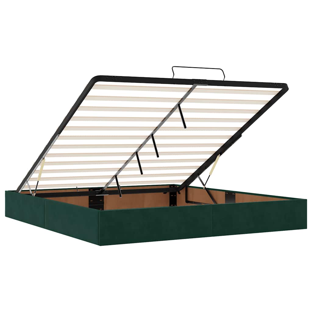 vidaXL Ottoman-Bett mit Matratzen Dunkelgrün 180x200 cm Samt