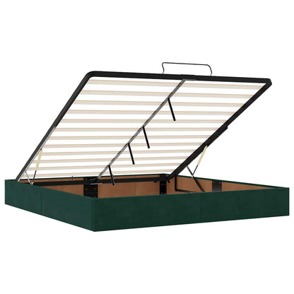 vidaXL Ottoman-Bett mit Matratzen Dunkelgrün 180x200 cm Samt
