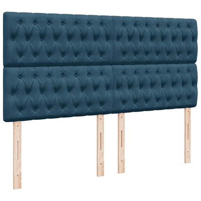 vidaXL Ottoman-Bett mit Matratzen Dunkelblau 180x200 cm Samt