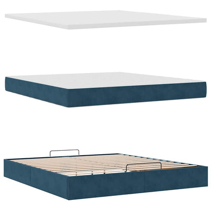 vidaXL Ottoman-Bett mit Matratzen Dunkelblau 180x200 cm Samt
