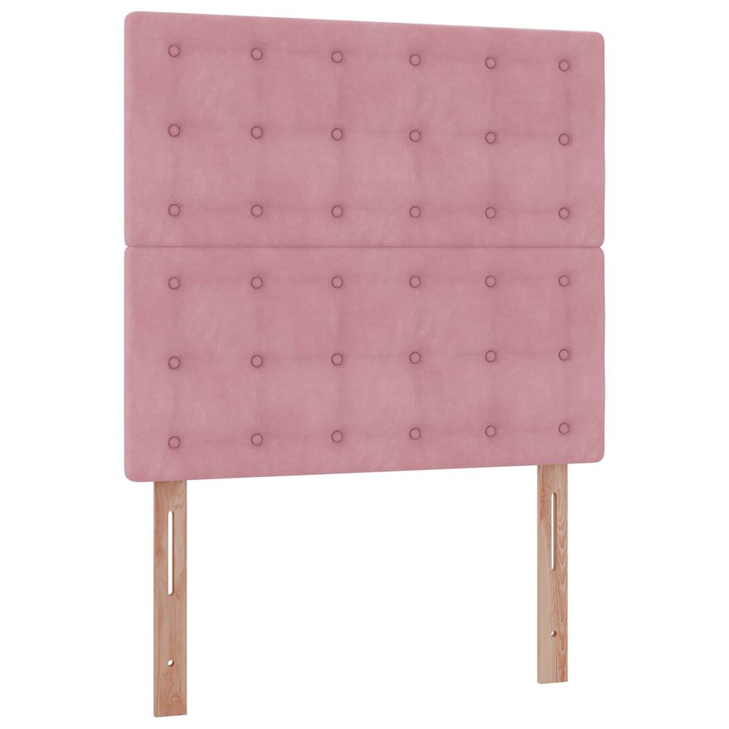 vidaXL Ottoman-Bett mit Matratzen Rosa 90x190 cm Samt