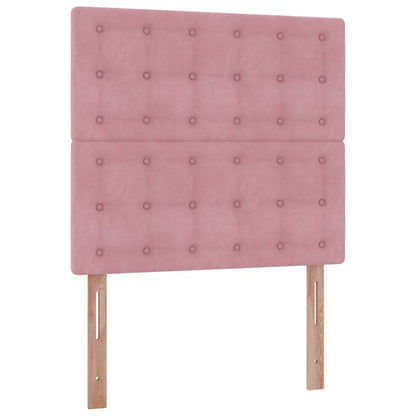 vidaXL Ottoman-Bett mit Matratzen Rosa 90x190 cm Samt