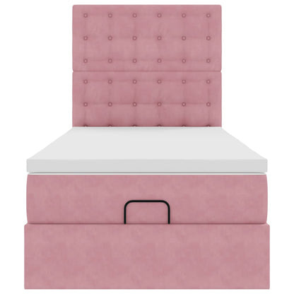 vidaXL Ottoman-Bett mit Matratzen Rosa 90x190 cm Samt
