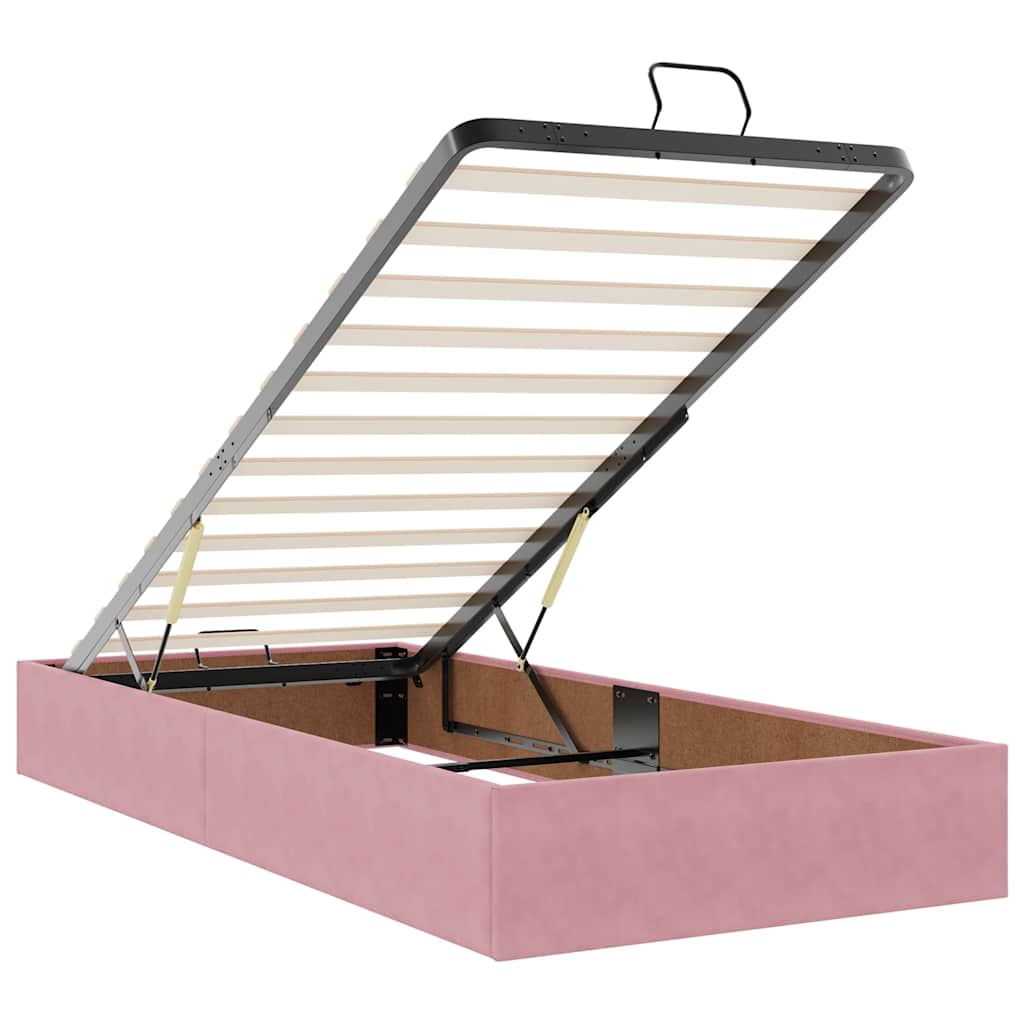 vidaXL Ottoman-Bett mit Matratzen Rosa 90x190 cm Samt