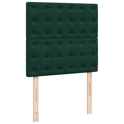 vidaXL Ottoman-Bett mit Matratzen Dunkelgrün 90x200 cm Samt
