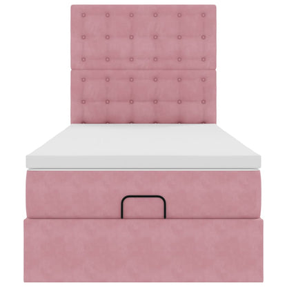vidaXL Lit ottoman avec matelas Rose 90x200 cm Velours
