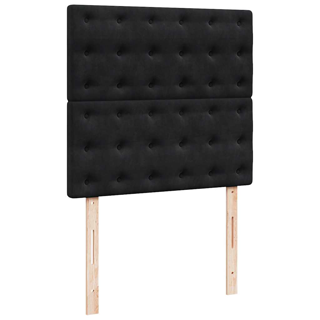 vidaXL Lit ottoman avec matelas Noir 100x200 cm Velours