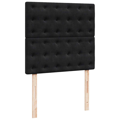 vidaXL Lit ottoman avec matelas Noir 100x200 cm Velours