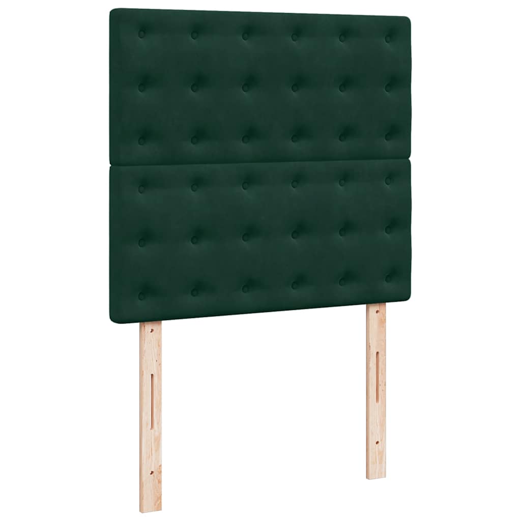vidaXL Lit ottoman avec matelas vert foncé 100x200 cm Velours