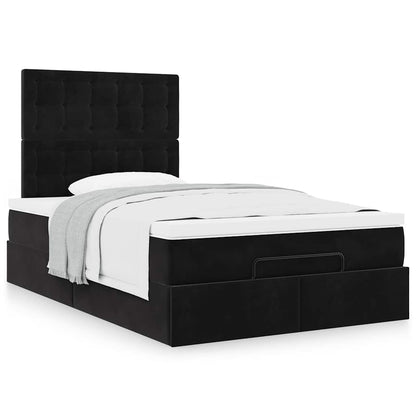 vidaXL Ottoman-Bett mit Matratzen Schwarz 120x190 cm Samt