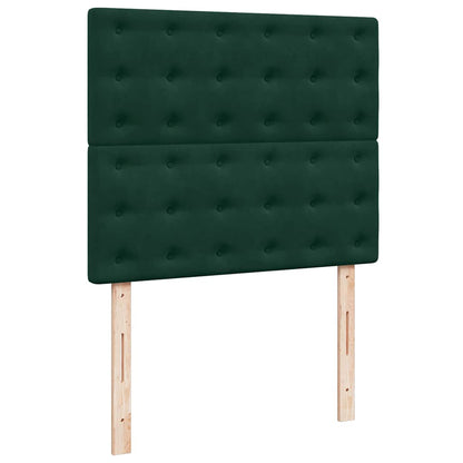 vidaXL Lit-coffre avec matelas Vert foncé 120x190 cm Velours