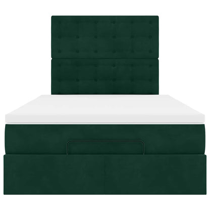 vidaXL Lit-coffre avec matelas Vert foncé 120x190 cm Velours