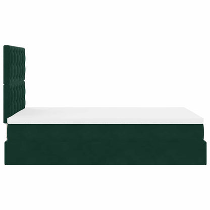 vidaXL Lit-coffre avec matelas Vert foncé 120x190 cm Velours