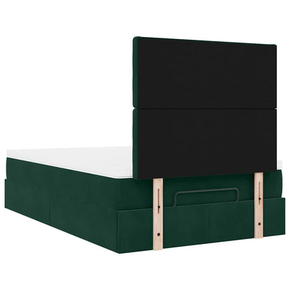 vidaXL Lit-coffre avec matelas Vert foncé 120x190 cm Velours